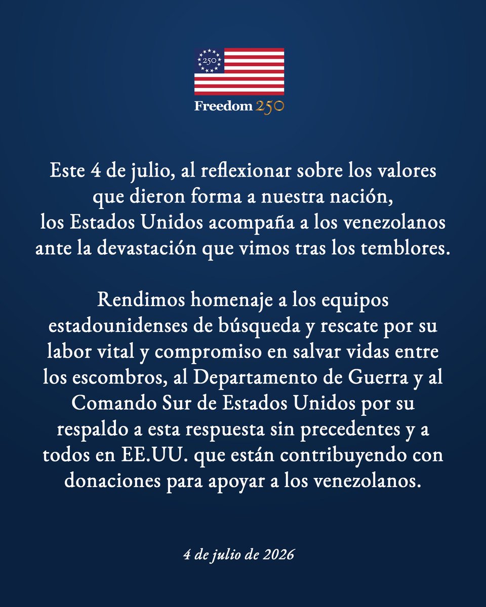 Embajada de los EE.UU. en Caracas tweet media