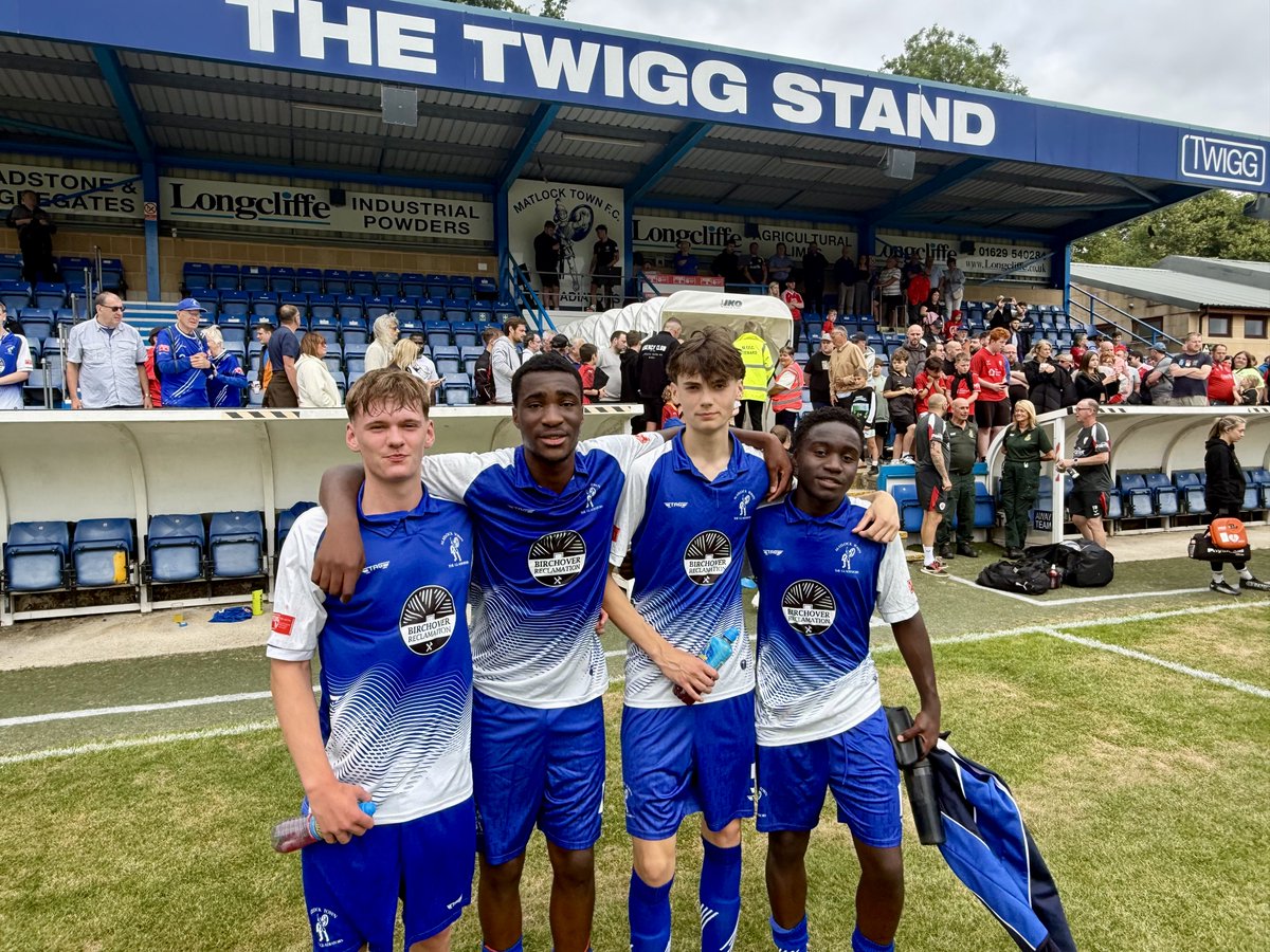 mtfcYouthDev's tweet photo. Debut day β
A proud day as Reuben, Sam, Louie & Arron made their first-team debuts vs Barnsley FC.
All four have impressed in our u18/u21s and last seasons FA Youth Cup run and stepped up today with confidence!
Fully deserved!
#MatlockTownFC #PlayerPathway #YoungGladiators https://t.co/yTI4bPAmrO