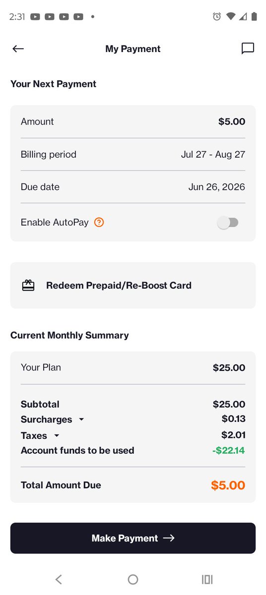halfbakedrs's tweet photo. @boostmobile please explain to me why you criminal lowlife baboons decided to shut everybody's phone off today even though we all paid our bill I paid mine well over a week ago been using my phone all week and now I have a random $5 charge to turn back on... https://t.co/6KGgeSz1QG