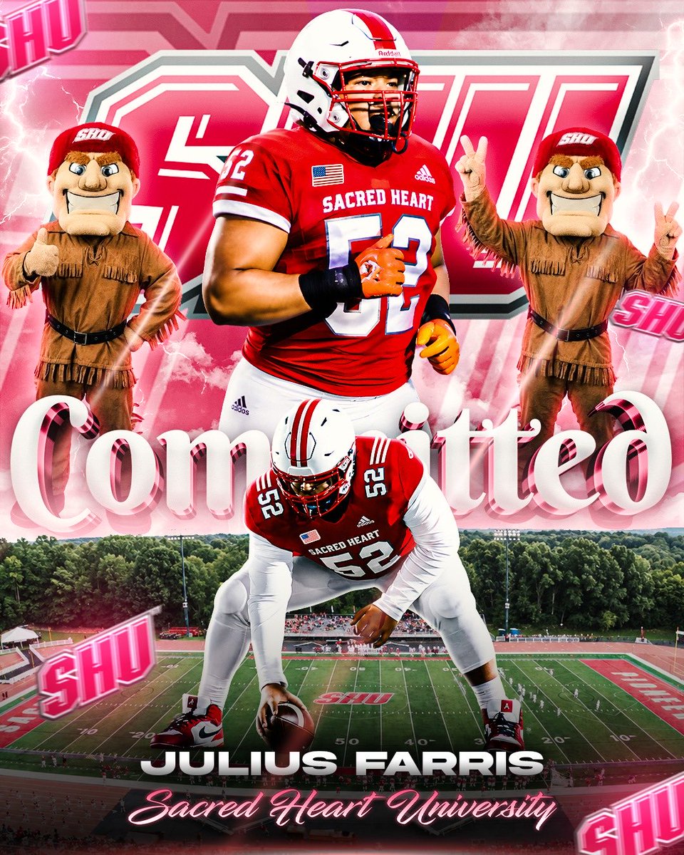 JuFarris29's tweet photo. Blessed to announce my commitment to Sacred Heart University!!! #AGTG #GoPioneers @dyrri_mccain @Coach_D_Moody @Coach_BriceMHS @MrPaulHutsonJr @WillVapreps @CoachTiernan https://t.co/xw8YGHLFV2