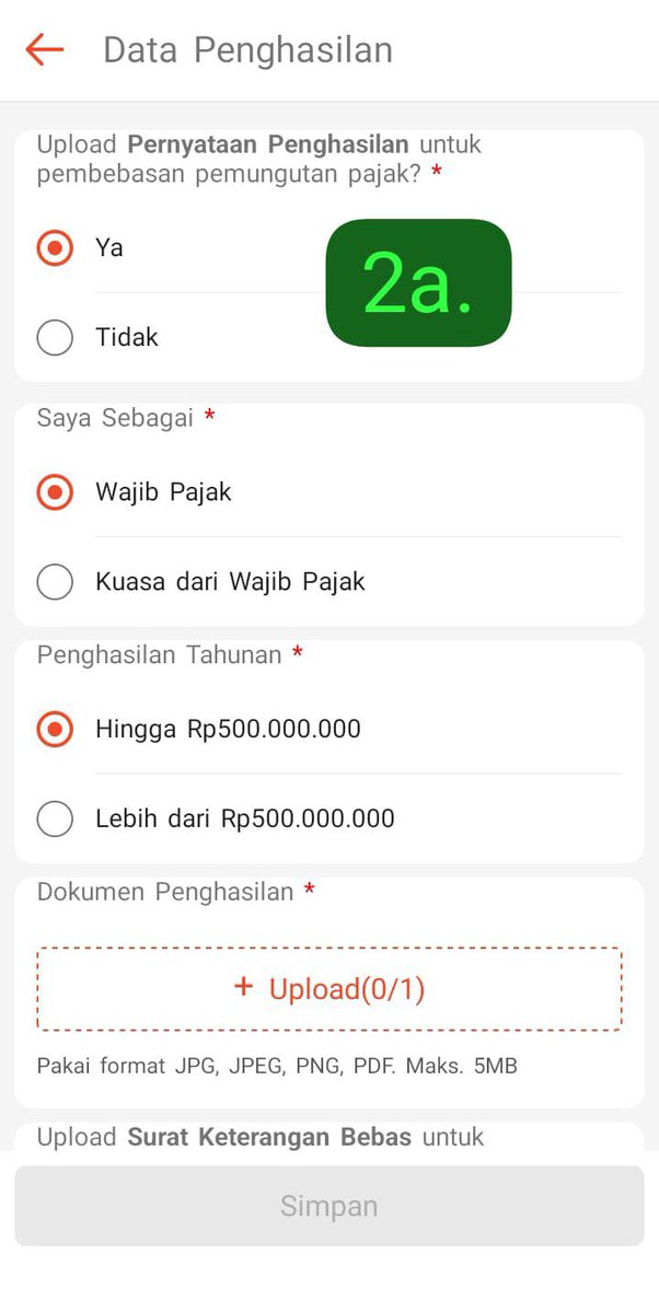 galaxystfar's tweet photo. untuk seller shopee dan para owner GO yang penghasilannya masih under 500jt dan masih bingung apa aja yang harus di siapin biar ga kena pph 22, aku mau share caranya:

1. Buka aplikasi shopee > saya > toko saya> keuangan > pilih Status Verifikasi > muncul gambar 1a.
isi semua pastikan nama dll harus sesuai. 

2. pilih data penghasilan > muncul seperti gambar 2a. pilih sesuai yang digambar. WAJIB UPLOAD SURAT PERNYATAAN DI TANDA TANGAN DI ATAS MATERAI 10K (contoh surat pernyataan terlampir)

kalo kalian punya skb dr djp berarti pilihan bawahnya pilih 'ya' kalo gapunya, pilih 'tidak'

udahh cukup kayaknyaa. kalo ada kendala di akun masing2 silahkan chat cs. thankyou