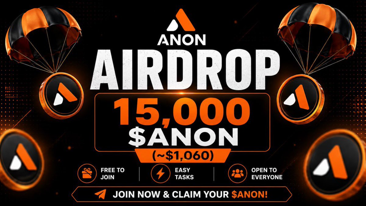 AirdropBrotherX's tweet photo. 🪂 AnonKyc #Airdrop

🏆 Reward: 70 $ANON (~$5) each for 100 Random Winner

👨‍👨‍👧‍👧 Referral: 8,000 $ANON (~$560) total for Top 40 Referral

🔗 Airdrop Link: https://t.co/HrHzkMvhmD

⌛️ End Date: 24th July, 2026
🏦 Distribution: 10th August, 2026

🔘 Do the complete all tasks on the bot & submit your data

#AnonKyc #Airdrops #Giveaway #Crypto #Bitcoin