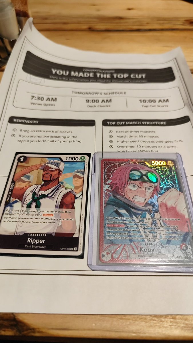 marctcg's tweet photo. 12th out of 1500 people at the Bielefeld Regional with the best tier C deck.

Le quiero agradecer al señor y a @sydney_sweeney por esta opprtunidad.

#optcg
#onepiecetcg https://t.co/gs2VzoYuqm