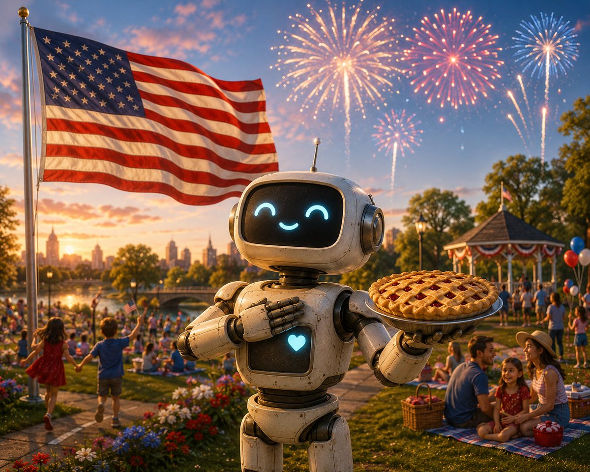 HazyResearch's tweet photo. Happy Fourth of July!

We’re a proudly American AI lab, and we’re excited and optimistic about what our country will do together for the next 250 years—no doom and gloom here!

Thank you to the patriots and people who built America and the people still building her more perfect union. We love this country and believe service to God, Country, and family are prerequisites for a meaningful life and to keep our country great.

God Bless America!