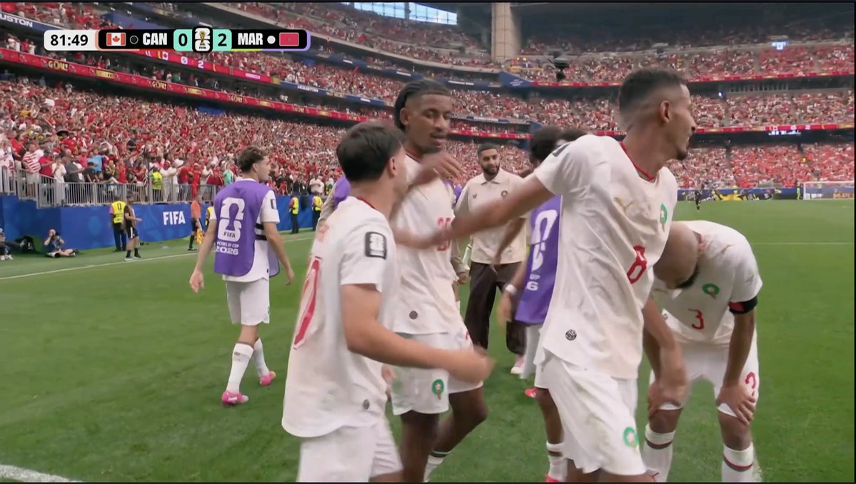ofootball__'s tweet photo. GOOOOOOAAAAAALLLLLLLL!

🚩 Live: Canada 0-2 Morocco
⚽️ Goal: Ounahi (82')
🎯 Diaz https://t.co/Oj4CCGnMuE