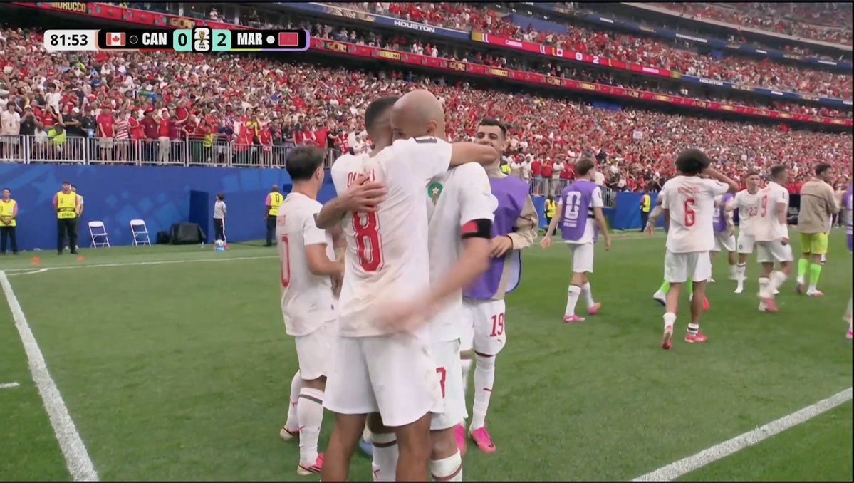 ofootball__'s tweet photo. GOOOOOOAAAAAALLLLLLLL!

🚩 Live: Canada 0-2 Morocco
⚽️ Goal: Ounahi (82')
🎯 Diaz https://t.co/Oj4CCGnMuE
