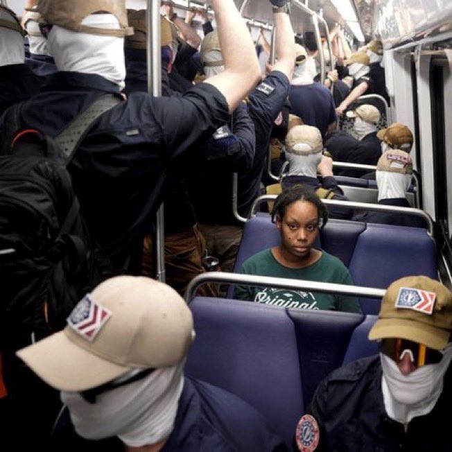 DalitDetector's tweet photo. Isn’t it strange how a black woman is safer on a bus full of White nationalists than a White woman on a bus with a single black man? https://t.co/if5B299OEz