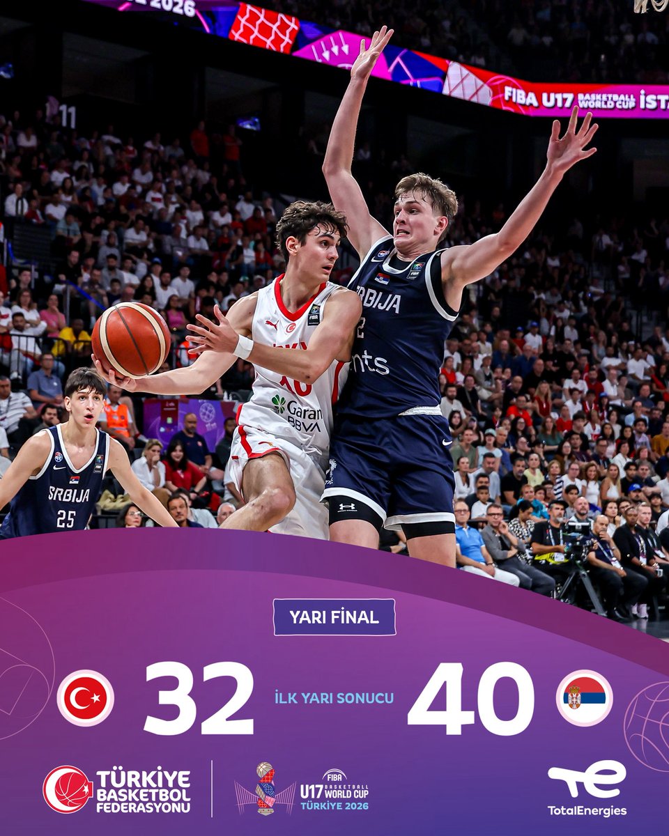 tbfaltyapilar's tweet photo. İLK YARI SONUCU

Türkiye 32-40 Sırbistan

#BizBirlikteyiz #FIBAU17 https://t.co/QH2XzNfoTz