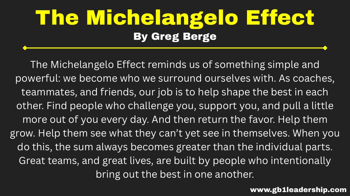 GregBerge's tweet photo. Surround yourself with people who shape your best, and be that person for others. https://t.co/SD4d89h6N4