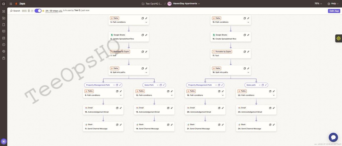 TeeOpsHQ's tweet photo. I built an end to end lead management system for a fictional property company.

The goal wasn't just to automate form submissions.

It was to design a workflow that handles duplicate inquiries, routes requests to the right team, and keeps records clean.

Here's the case study 🧵 https://t.co/m0w5XTZdRr