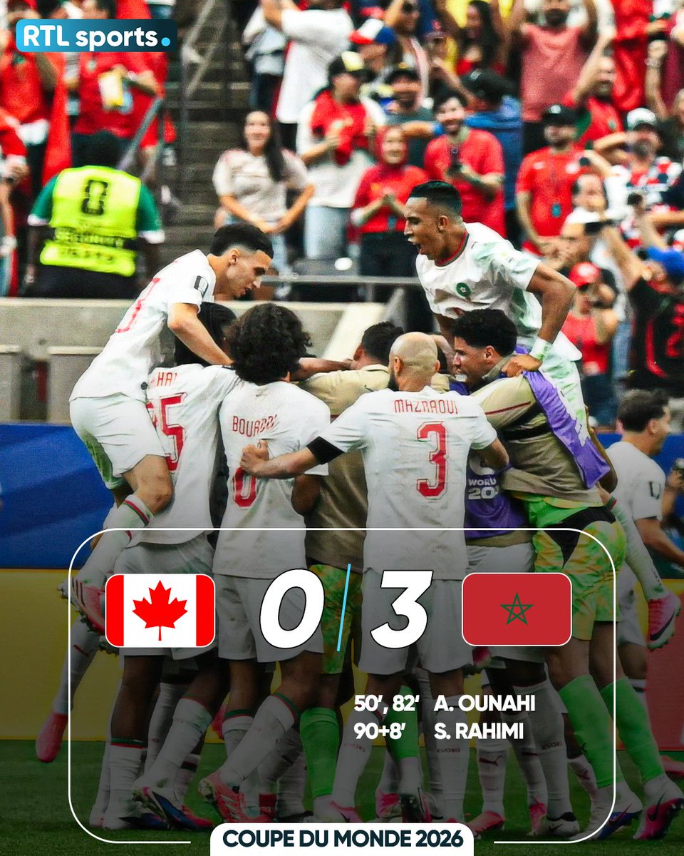 RTLsportsbe's tweet photo. Le Maroc se qualifie pour les quarts de la Coupe du Monde où il affrontera le vainqueur du match entre la France et le Paraguay ! 👏 #RTLsports https://t.co/fgB66IrFMO