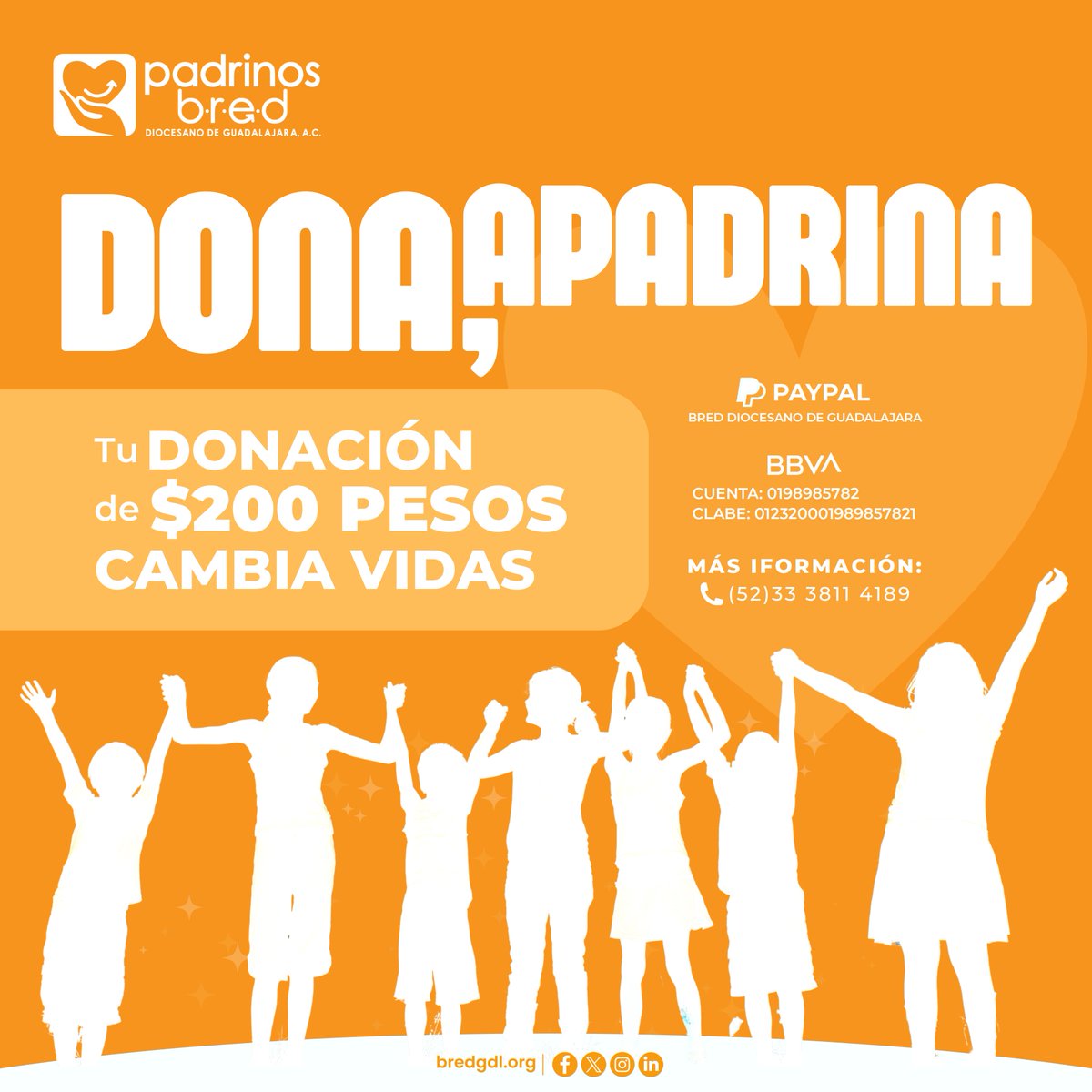 BREDGDL's tweet photo. ¡Tú puedes ser parte del cambio!🧡
Con tu donativo, ayudamos y transformamos la vida de una familia 🧑‍🧑‍🧒‍🧒 https://t.co/85GEtjL5Gh