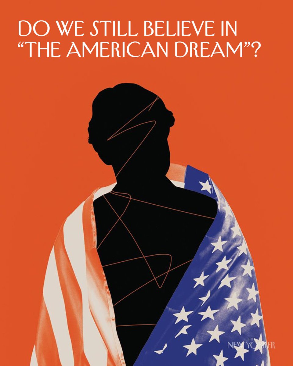 NewYorker's tweet photo. “The American Dream” remains the intoxicating idea on which our national identity rests, capacious enough to rationalize every form of ambition, from the modest to the megalomaniacal. It describes the scholarship student who is the first in the family to attend college as well as the billionaire touting a self-made empire. It remains, too, a durable brand: the American Dream is the name of a racehorse, a mall in New Jersey, and a meme coin currently trading at $0.00002.

“Whether we still wholeheartedly believe in it is another question,” Hua Hsu writes. In 2024, the Pew Research Center reported that 47 per cent of Americans no longer trusted the American Dream’s promise of success through “hard work and determination.” Those who still held these beliefs skewed older and more conservative. Studies indicate that Gen Z’s hope is for a kind of bare-bones stability, for a debt-free life rather than one filled with riches. Hsu writes about the history and future of the phrase: https://t.co/7GllSAe7j2