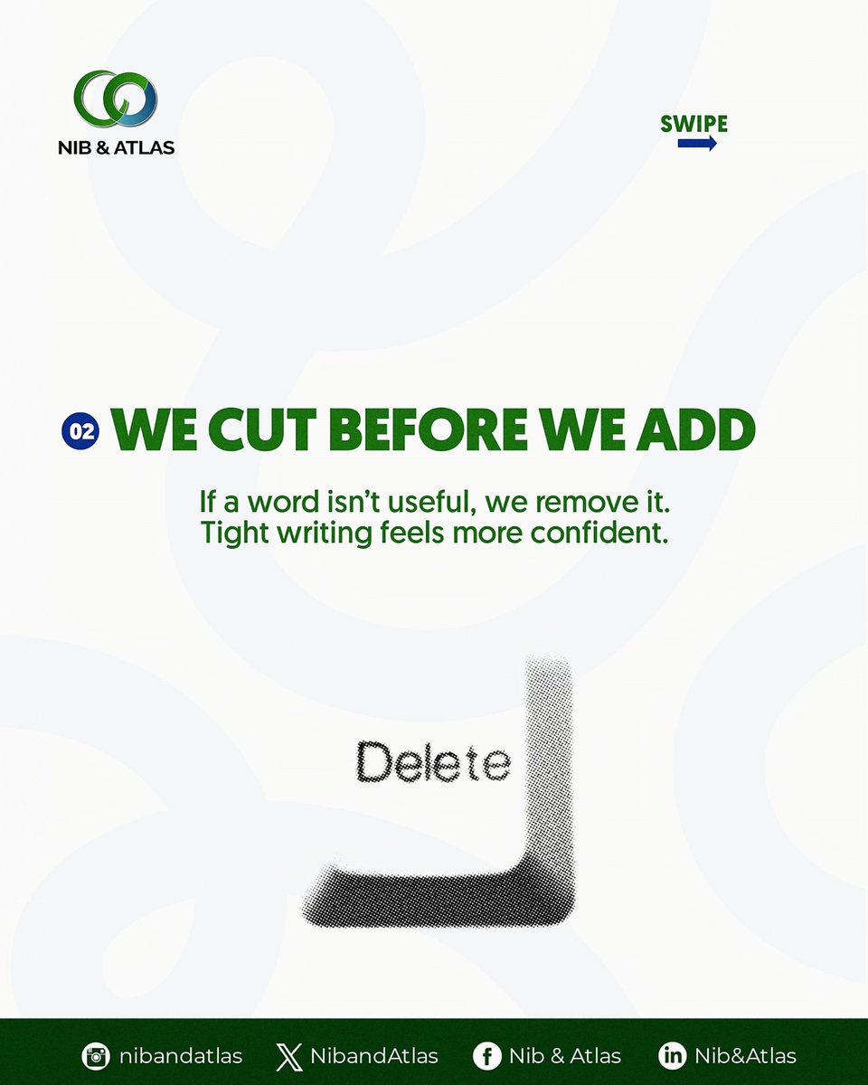 NibandAtlas's tweet photo. Do you know some of our best edits don't even involve adding anything new? 

It is a simple process but it's often what turns a good draft into a piece people actually enjoy reading.

What's one writing editing habit you use? 

Share it in the comments. ☺️ https://t.co/JA0eUIaOXz