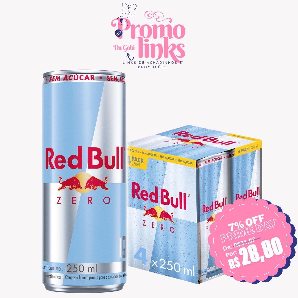 promolinksdagab's tweet photo. [🚨] OFERTA AMAZON PRIME DAY

🛒 Energético Red Bull Zero, Sem Açúcar -  250ml (Pack com 4 latas)
🏷 Com -7% de Desconto!

De: R$ 31,07
Por: R$ 28,80

➡️ COMPRE AQUI:
https://t.co/yQL1RzLkv9 https://t.co/3xcjeCw466