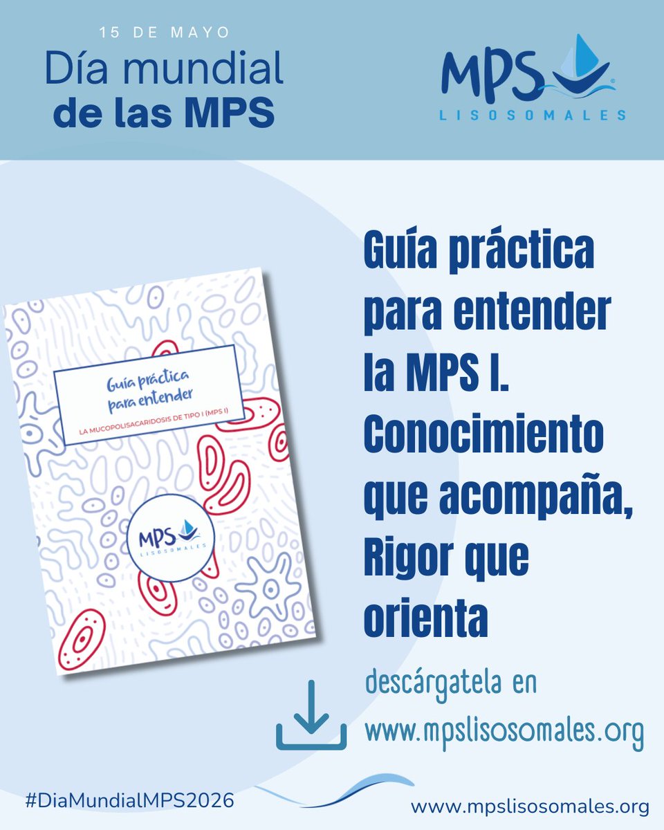 RarasReales's tweet photo. 📖👏 Otro ejemplo de la imprescindible función divulgativa que realizan las #AsociacionesDePreguntas #EnfermedadesRaras.

MPS #Lisosomales España @MPSpapas publica la “Guía práctica para entender la #Mucopolisacaridosis tipo I #MPS1.

Una guía pensada para resolver dudas reales de pacientes y familias.

https://t.co/F49kQLWwKf