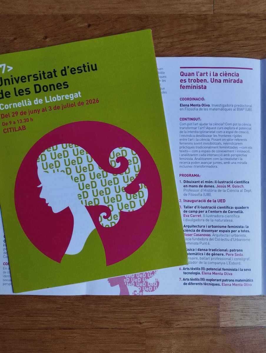 BiapBarcelona's tweet photo. From botanical illustration to knitting, from architecture to video games—all were covered in the fantastic course on science and art organised last week by BIAP member Elena Menta Oliva at the Universitat d'Estiu de les Dones in Cornellà! 🌺🧶🏛️👾 https://t.co/qxPB8M3bva