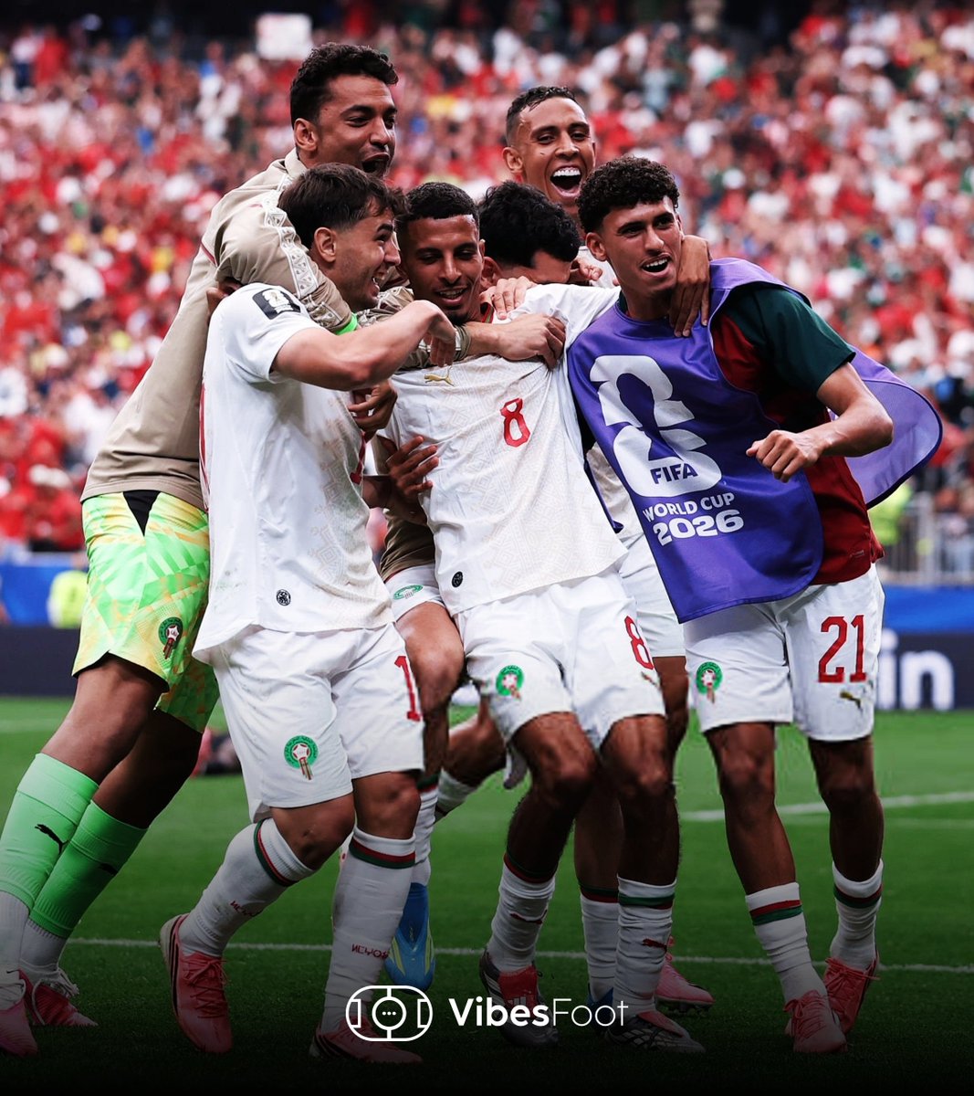 VibesFoot's tweet photo. 🔴 𝗟𝗘 𝗣𝗔𝗥𝗖𝗢𝗨𝗥𝗦 𝗗𝗨 𝗠𝗔𝗥𝗢𝗖 𝗘𝗡 𝟮𝟬𝟮𝟮 𝗡'𝗘́𝗧𝗔𝗜𝗧 𝗣𝗔𝗦 𝗨𝗡 𝗖𝗢𝗨𝗣 𝗗𝗘 𝗖𝗛𝗔𝗡𝗖𝗘 ! 👏🇲🇦

🏆 2022 : Demi-finales
🏆⏳ 2026 : Quarts de finale

Le Maroc devient une grande nation du football. https://t.co/hHfzfrrF1k