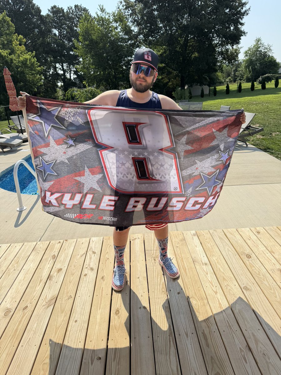 daltongood8's tweet photo. Steve O Donnell told us that Kyle Busch was an American Badass, so I thought I’d dedicate this 250th July 4th to my American Badass!! 

Have a fun, safe, and Rowdy 4th of July my friends! 🇺🇸🦅 https://t.co/ITBwyHw9fK