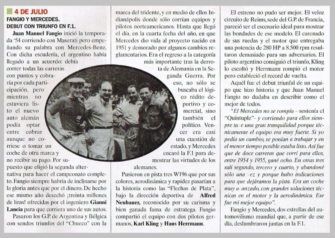 PatoG82's tweet photo. 4 de Julio de 1954. F1, Gran Premio de Francia en Reims-Gueux 🏁

🏆 Debut triunfal del equipo Mercedes Benz en el campeonato mundial.
Fangio y Mercedes, dos estrellas del automovilismo mundial que, a partir de ese día, deslumbraron juntas en F1.

📝 Nota Campeones, datos Wiki https://t.co/XuOC2iBuH8