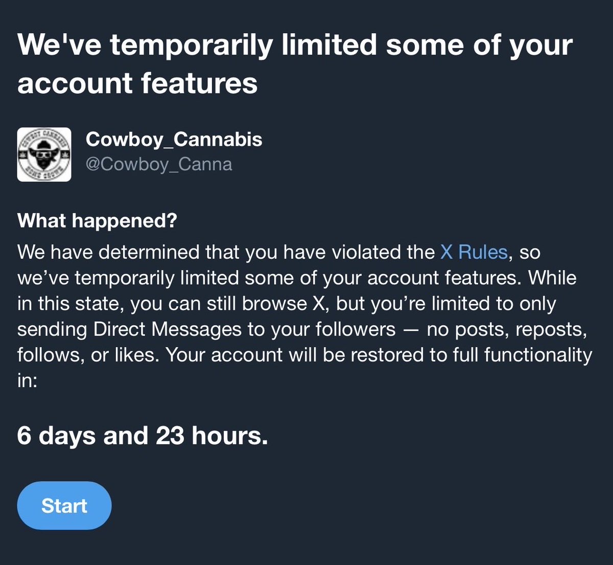 Cowboy_Canna's tweet photo. @MrSausageGet This place is a fucking shit hole that pretends to have free speech https://t.co/o6YJZ6P52Y