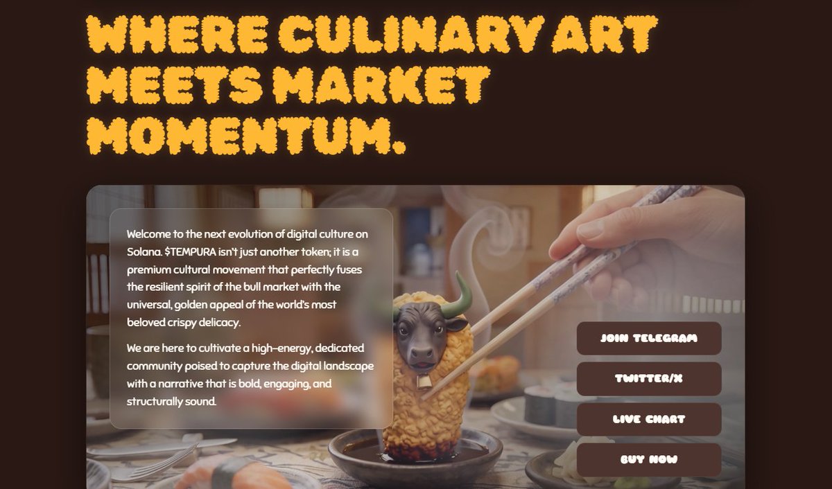 gettempura's tweet photo. Stop scrolling for a sec and see what we're building.
Everything you need is there. The vision, the vibes, and what's cooking next. 👀

Check it out👇
https://t.co/ji6IgqWnGP

See you on the moon. 🚀 https://t.co/IqjCExezaU
