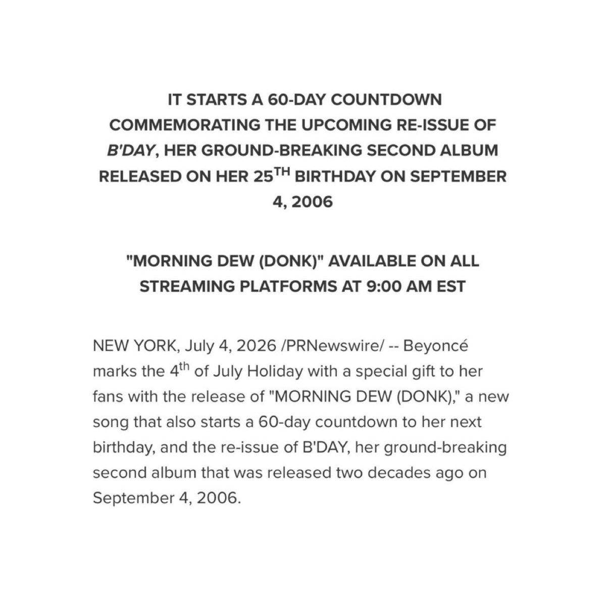 beyoncegarden's tweet photo. BEYONCÉ WILL RELEASE A 20TH ANNIVERSARY EDITION OF B’DAY GET UPPP😭😭😭 https://t.co/QrIXi0Qn0o