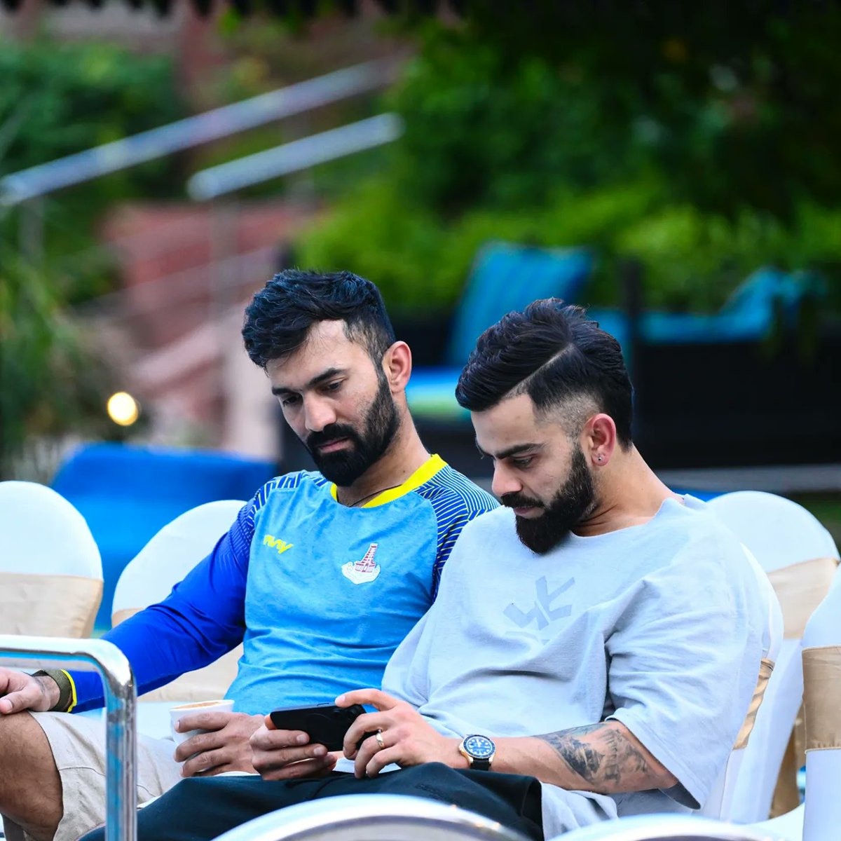 ViratFanTeam's tweet photo. VK and DK. https://t.co/fr1kE3vkQT