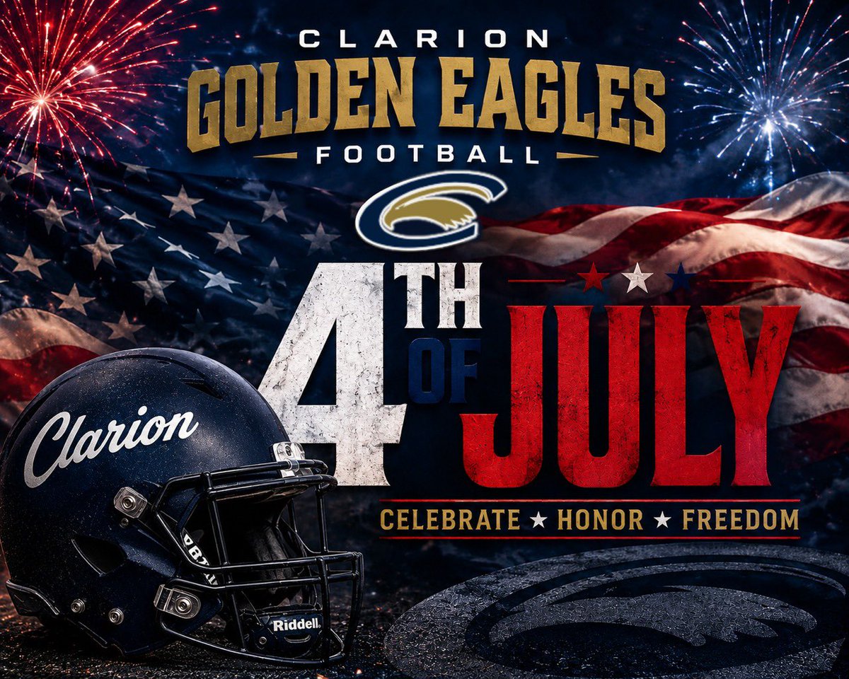 ClarionFootball's tweet photo. Happy 4th of July! 🎇🇺🇸

#WingsUp https://t.co/LzeTNnAp3D