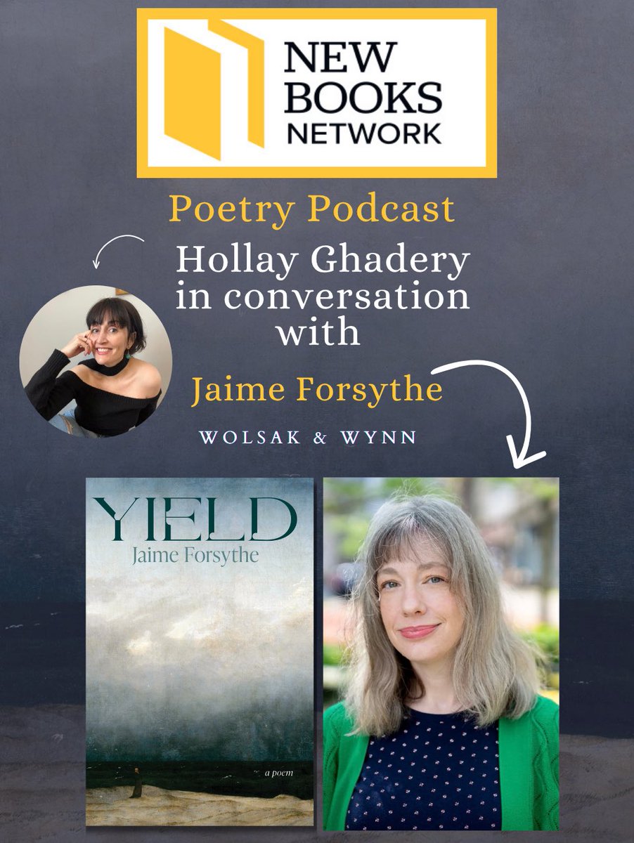 Hollay2's tweet photo. In this NBN episode, I speak with celebrated poet Jaime Forsythe about Yield—her new long poem published by Wolsak &amp; Wynn, 2026.

Listen to the conversation:

https://t.co/xhYABCqWxa

@NewBooksNetwork 

#poetry https://t.co/ooFmrSC0rH