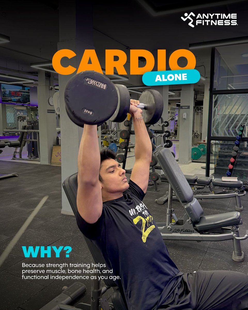 ATFitnessIN's tweet photo. Cardio keeps your heart healthy. Strength training keeps you strong for life. Make room for both. https://t.co/vhleRsmP48