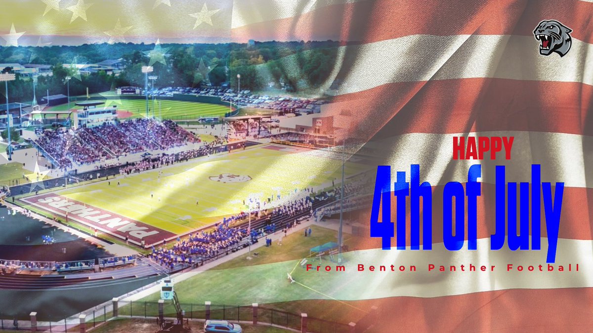 coachofpdc's tweet photo. Happy 4th of July from the Benton Panther Football Family! Hope everyone has a Great Day celebrating the Holiday! #ALLIN #BentonStrong
#250 #HaveFunBeSafe https://t.co/JowP4f0vkb