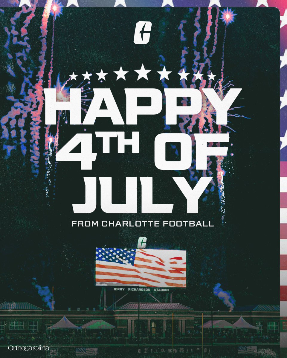 CharlotteFTBL's tweet photo. 𝐇𝐚𝐩𝐩𝐲 𝟒𝐭𝐡 𝐨𝐟 𝐉𝐮𝐥𝐲, 𝐍𝐢𝐧𝐞𝐫 𝐍𝐚𝐭𝐢𝐨𝐧 🇺🇸

We celebrate 250 years of America together 🔔 https://t.co/K4rufUUYH0