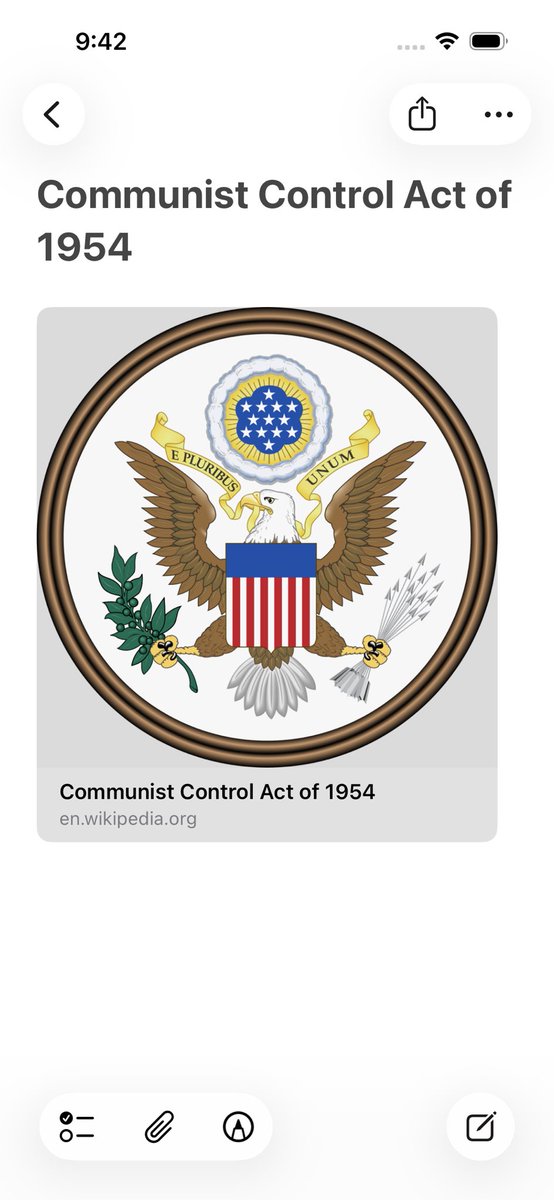 carle_ken82371's tweet photo. @marklevinshow This law was signed into law by President Eisenhower in 1954. Is this still a law?? https://t.co/kq3JnWCip0