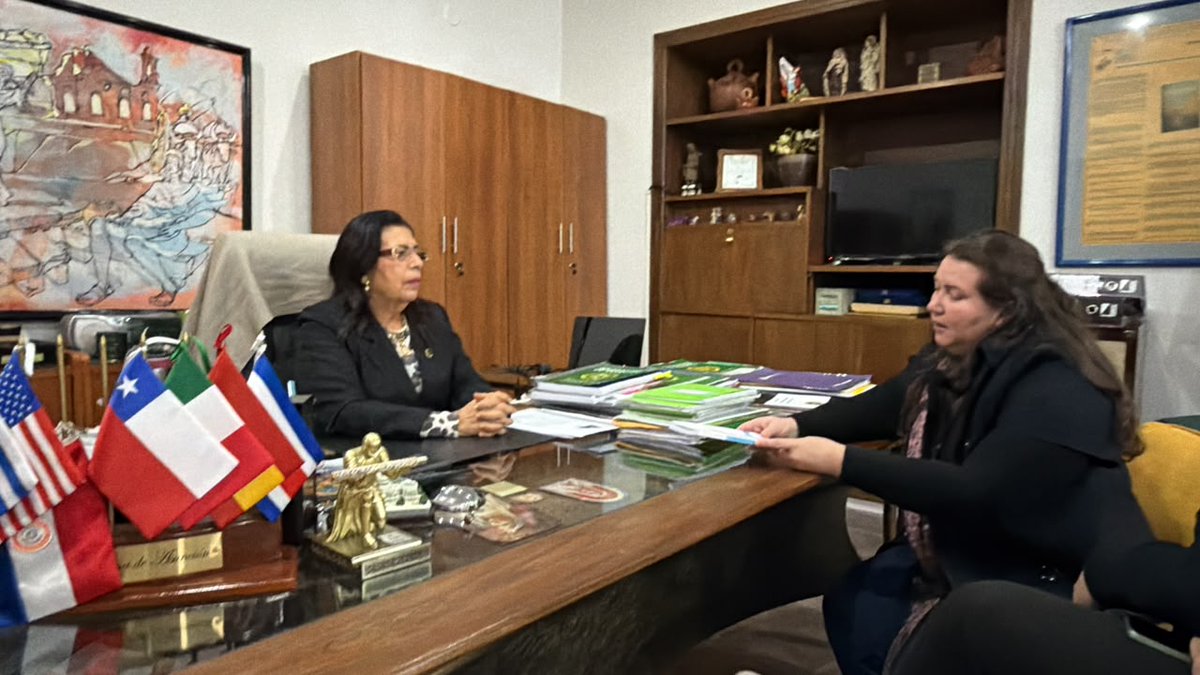 cedei_py's tweet photo. ¡Lazos con la Educación Superior!
El Mg. Pedro Godoy (CEDEI) y la Dra. Marta Franco entregaron la "Guía Práctica de Planes y Políticas" a la rectora de la Universidad Metropolitana de Asunción, Dra. María García de Arnold. ¡Gracias por el recibimiento! 📚
#Educación #CEDEI #UMA https://t.co/wJOiM9b6D0