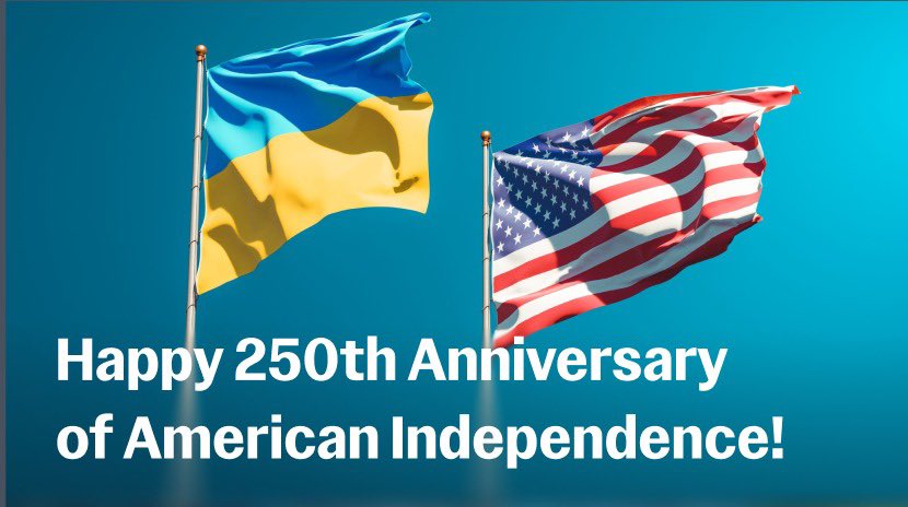 Svyrydenko_Y's tweet photo. 🇺🇸🇺🇦 A heartfelt congratulations to the United States of America on the 250th Anniversary of its Independence.

For 250 years, a beacon of freedom, democracy, resilience, and opportunity, inspiring generations around the world through its commitment to liberty and the rule of law.

Ukraine is deeply grateful for support of the American people. Together, our nations continue to defend freedom, strengthen security, and work toward a future built upon peace, prosperity, and shared values.

Ukrainian and American businesses are forging closer ties across infrastructure, energy, agriculture, information technology, artificial intelligence, and defense innovation, creating new opportunities that will benefit both our nations for years to come.

We deeply value the confidence shown by American institutions, entrepreneurs, and investors, who recognize Ukraine not only as a resilient partner, but as an important contributor to Europe's future growth and stability.

Happy 250th Anniversary, America!

May the years ahead bring continued strength, unity, prosperity, and peace to the American people, and may the friendship between our nations continue to grow for generations to come.