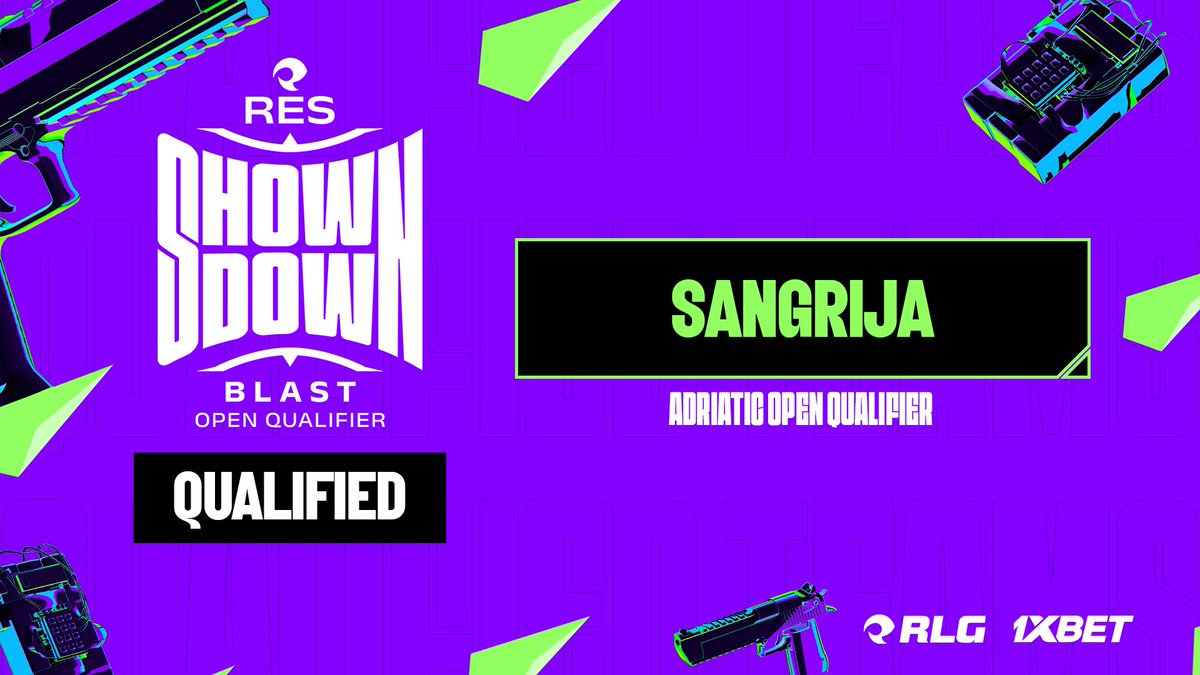 RelogMedia's tweet photo. Advancing to the Main Event from the #Adriatic Open Qualifier, it's @sangrijacs2 🔥
A stellar performance throughout the bracket earns them a well deserved chance to try & push on through to #BLASTOpen Porto🇵🇹 the end of August! 👏
#RESShowdown 4: A @BLASTPremier Open Qualifier
#BLAST x #RLG | #CS2 @RelogMedia