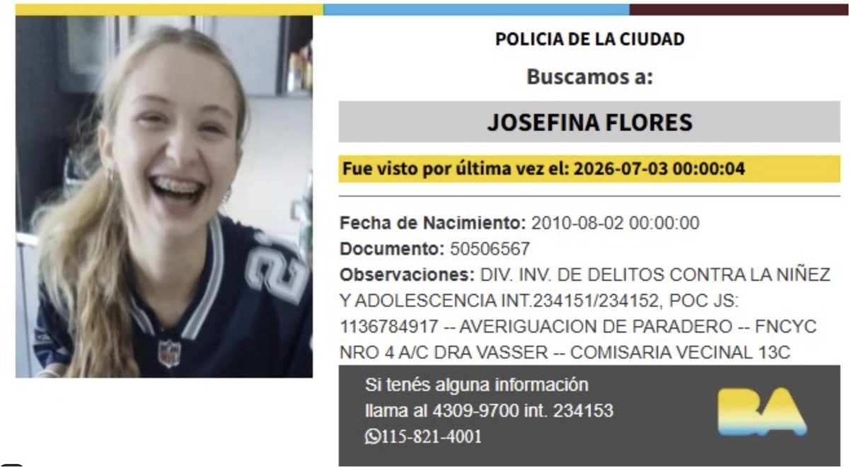 claudiosavoia's tweet photo. ATENCIÓN RT URGENTE: Salió de la casa de una amiga y no llegó nunca a su casa. Ya pasaron más de 24hs https://t.co/2rLpldh4rP