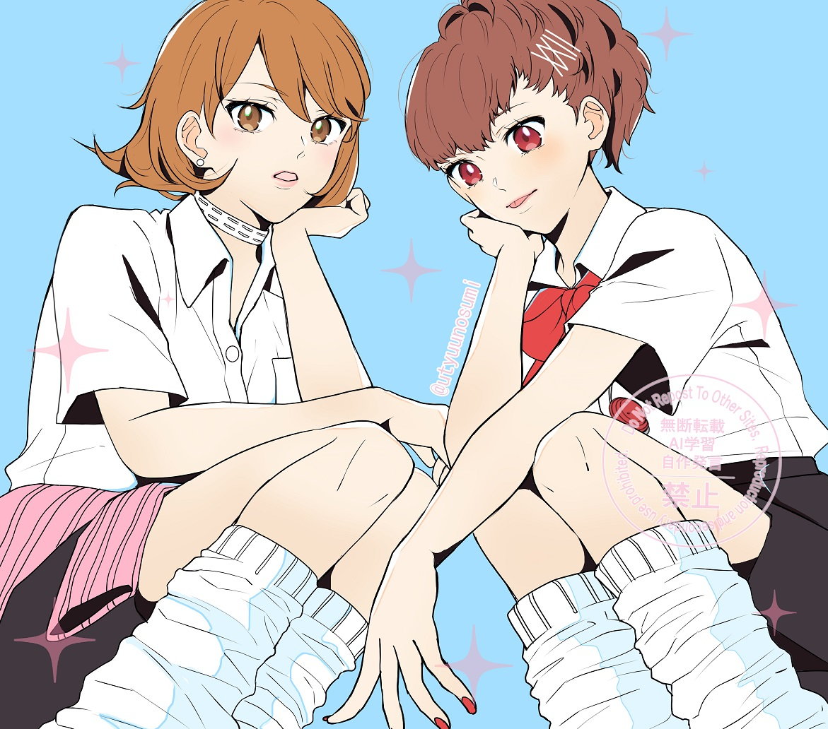 utyuunosumi's tweet photo. P3P ハム子とゆかり
夏の制服×ルーズソックスがかわいい https://t.co/KBVSj0q834