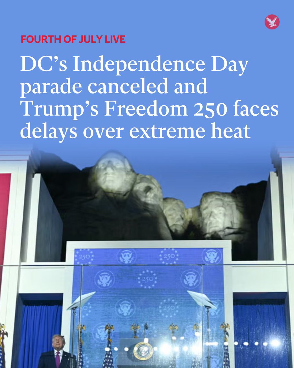 Independent's tweet photo. Triple-digit temperatures have forced organizers to cancel Washington, D.C.’s Independence Day parade, the latest disruption to America’s 250th anniversary celebrations.

Live updates: https://t.co/Kz0WwbUCBa https://t.co/ARDtOlrabC
