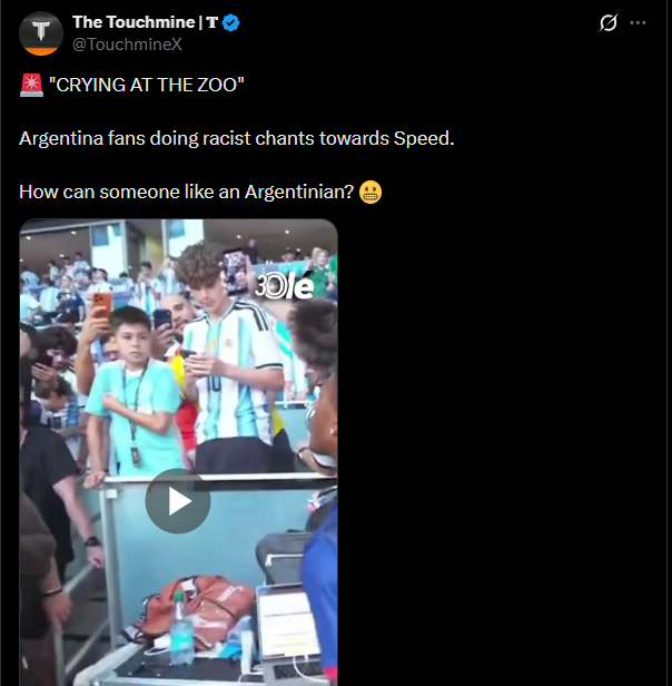 sebavs10's tweet photo. @_Palermismo9 @Barras_LATAM Entre los brasileños, los mexicanos y los fanáticos de Ronaldo, están haciendo una campaña anti-Argentina tremenda este mundial. Están posteando cualquier boludez con tal de pegarle al país. Habría que reportar a todas estas cuentas de mierda. https://t.co/AksHzqfDkr