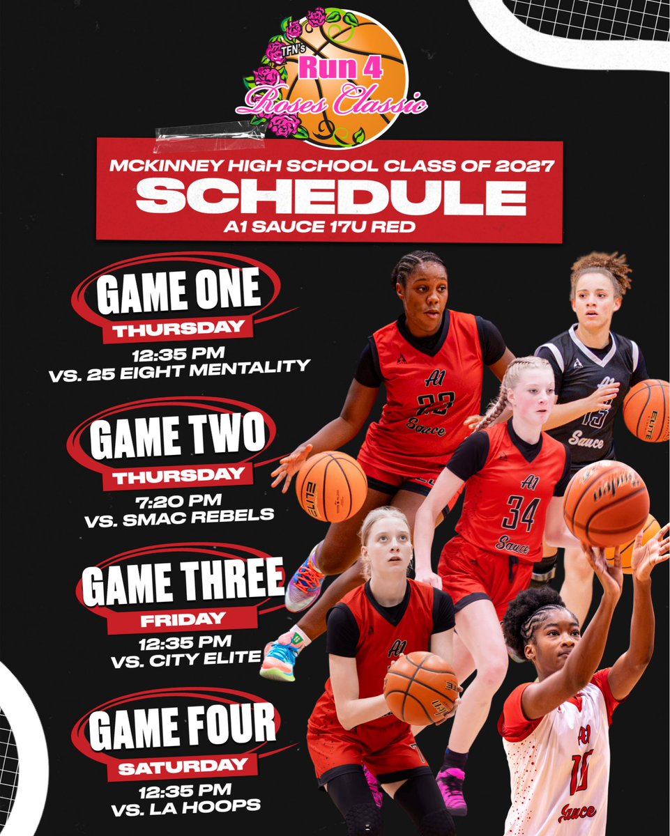 CoachCab14's tweet photo. Come check out some of our outstanding student-athletes competing at the #Run4RosesClassic ! 

From a crafty point guard to skilled, multi-dimensional wings and a strong, relentless post, this group has the ability, competitiveness, and leadership to succeed at the next level. https://t.co/VzfohyamcV
