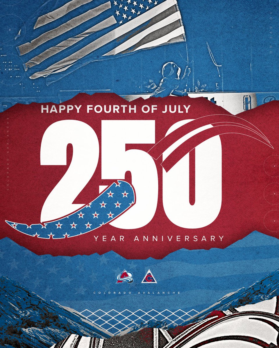 Avalanche's tweet photo. Have a happy Fourth of July, Avs Faithful! 🇺🇸 https://t.co/AQ3n6Ul6Ui