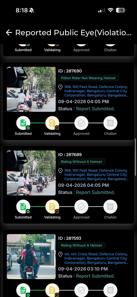 thesplusk's tweet photo. Four months have passed, but there has been no verification or action. I have stopped sharing reports because these are just for show. Love this system and accountability 

@BlrCityPolice @blrcitytraffic @CPBlr @BangaloreMirror @Jointcptraffic @dcptrsouthbcp https://t.co/Quu31W8kvi