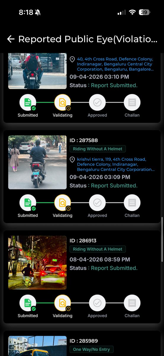 thesplusk's tweet photo. Four months have passed, but there has been no verification or action. I have stopped sharing reports because these are just for show. Love this system and accountability 

@BlrCityPolice @blrcitytraffic @CPBlr @BangaloreMirror @Jointcptraffic @dcptrsouthbcp https://t.co/Quu31W8kvi