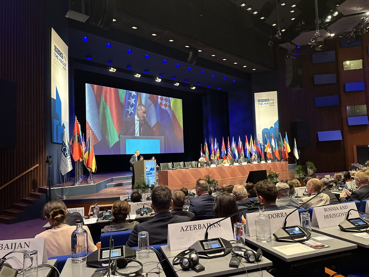 Sadigbayli's tweet photo. Delighted to join the Delegation of Parliament @milli_majlis of Azerbaijan to the @oscepa to attend the 33rd Annual Session of the @OSCE Parliamentary Assembly in The Hague, Netherlands. #TheHagueAS26 https://t.co/qtoH9O8wrp