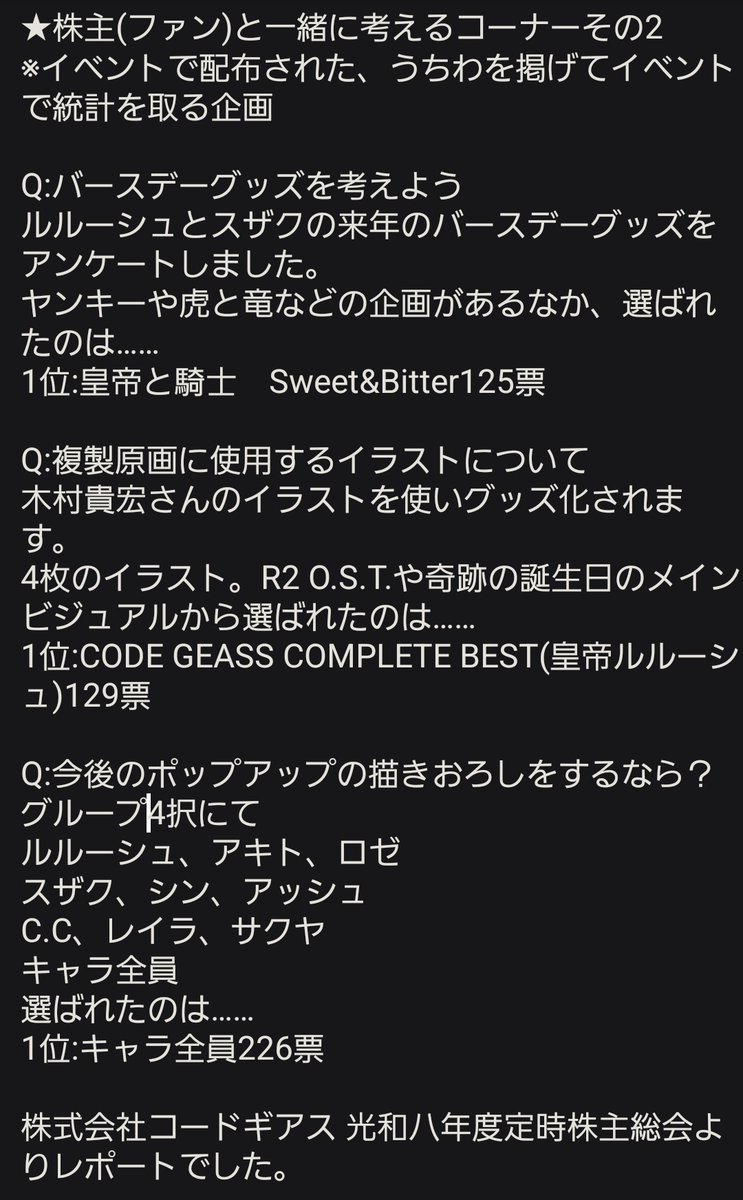 nalalto0705's tweet photo. コードギアス株主総会レポート③
ナナシのファンの手書きメモより📝
手記レベルですが🙏もし、宜しければ😊 https://t.co/PDsYBFFLKl