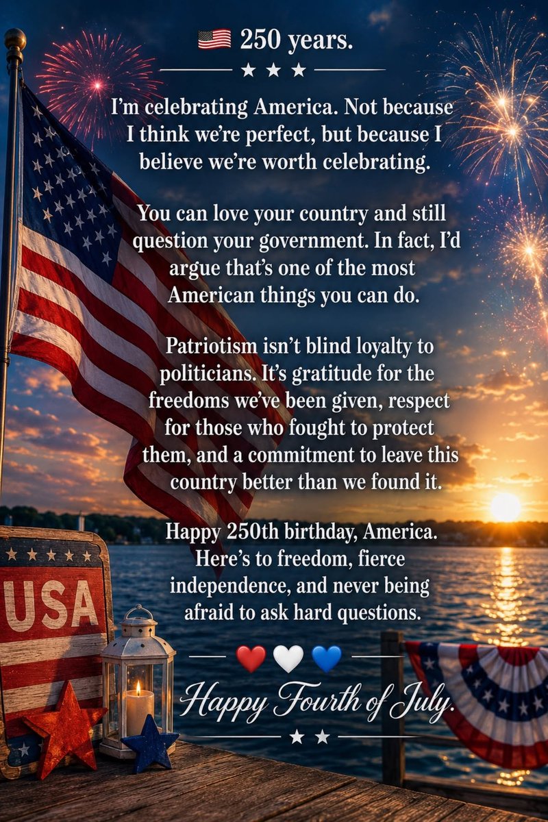 TheVilkyWay's tweet photo. Happy 250th 4th of July! 
I am and will always be proud to be an American! https://t.co/96bdj7dGKT