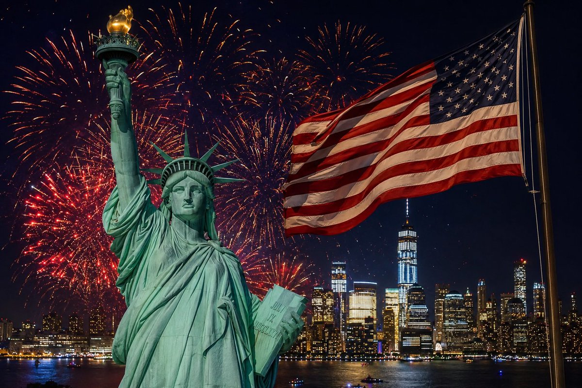 CesarinhoJR14's tweet photo. 🇺🇸 Happy Independence Day! 🇺🇸
Today we celebrate freedom, courage, and the spirit that built this great nation. May this Fourth of July be filled with pride, unity, and hope.
God bless the United States of America! #APOYOROCÍO4JL #UnitedStates #Independence https://t.co/tupm1r6zgP