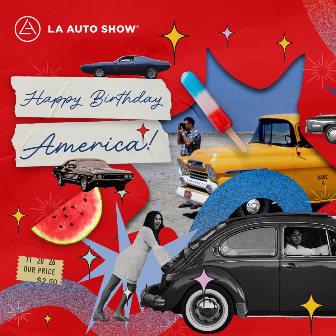 LAAutoShow's tweet photo. 🎆 Happy Birthday, America. 🇺🇸  Make it a family day at LA Auto Show this November 20–29. Buy an Adult Any Day ticket and add up to 2 Senior or Child tickets for just $2.50 each. Sale ends July 10.*

🎟: https://t.co/wPJOtI13a2

*Restrictions Apply . https://t.co/EXzHvcknNv